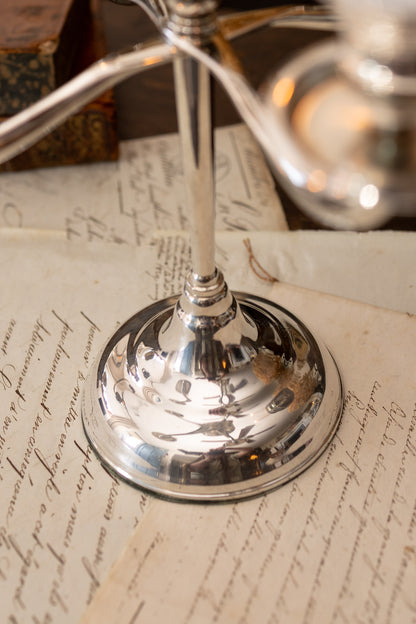 Pair of Silver Plated Five Arm Candelabras