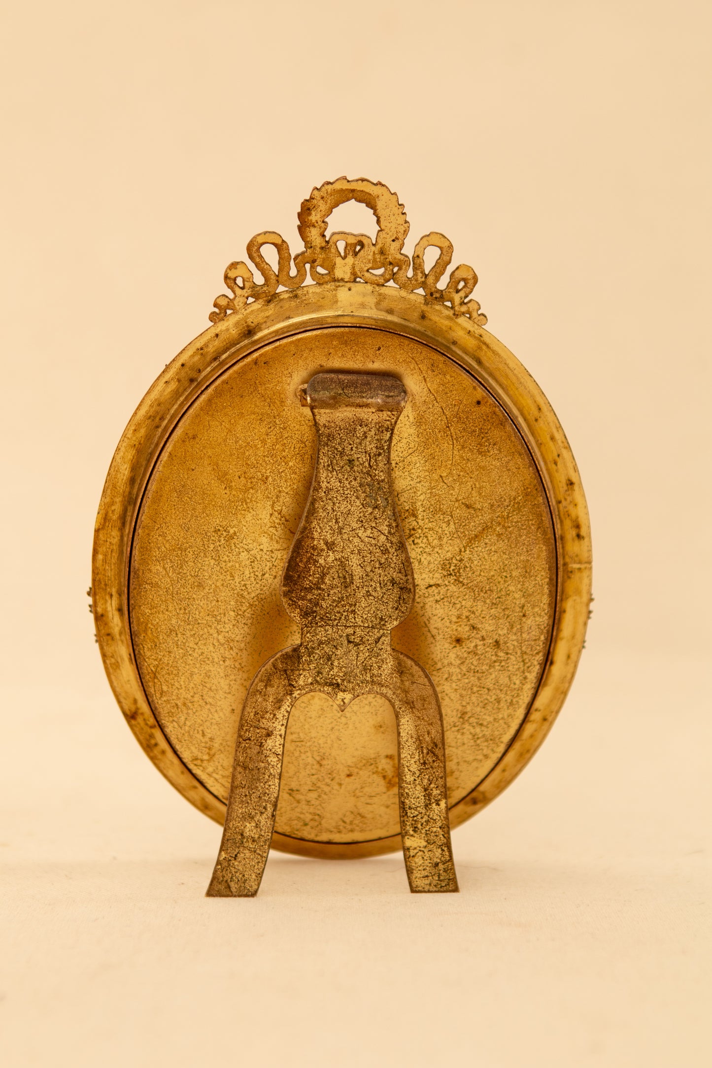 Antique French Bronze Oval Frame