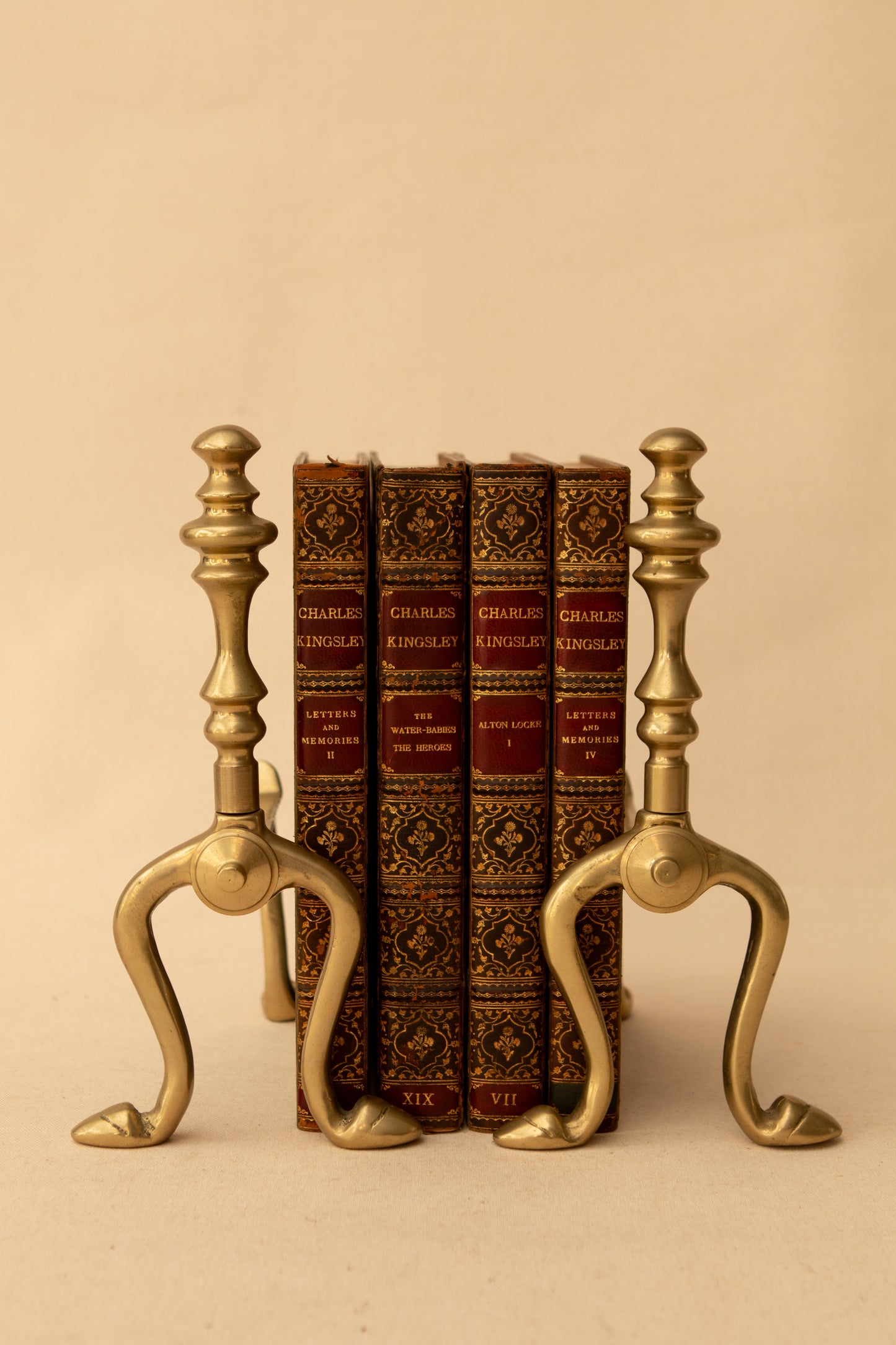 Pair of Small Brass Andirons