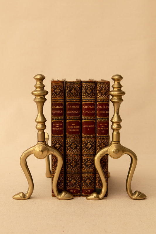 Pair of Small Brass Andirons