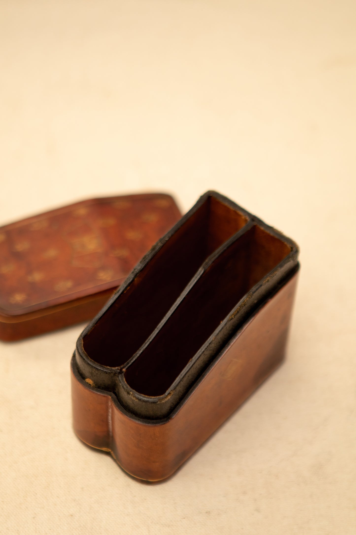 Leather Double Card Holder Box