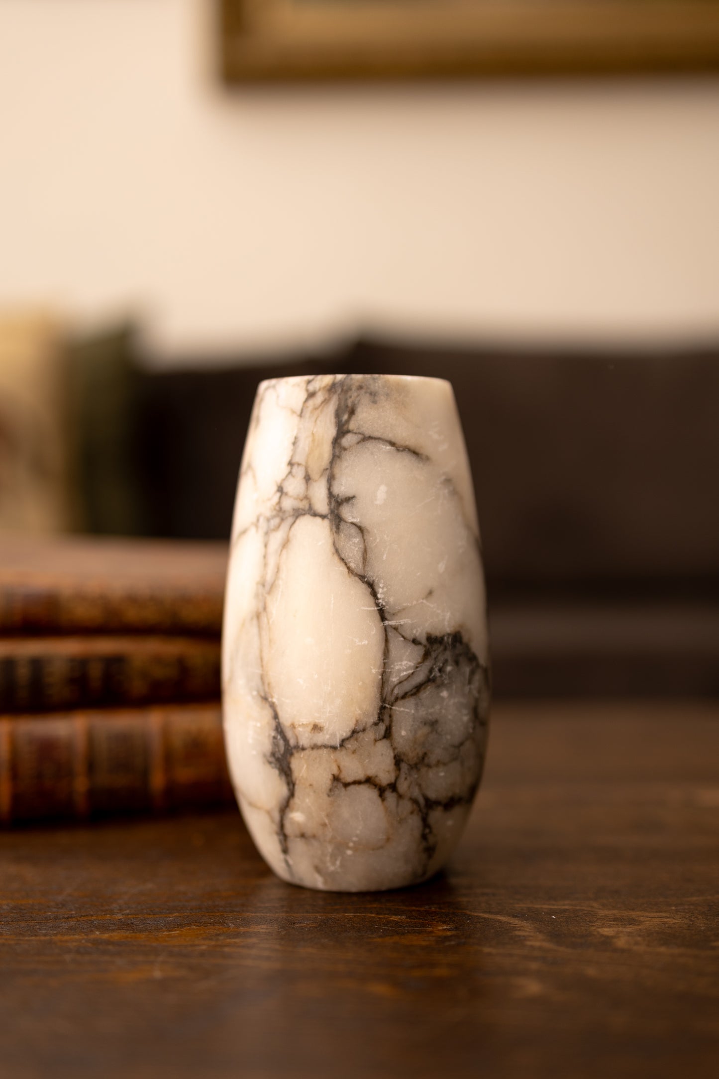 Heavily Veined Alabaster Vase