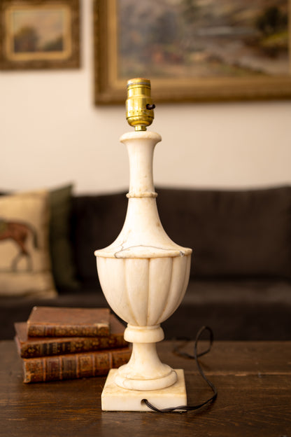 Carved Alabaster Urn Lamp