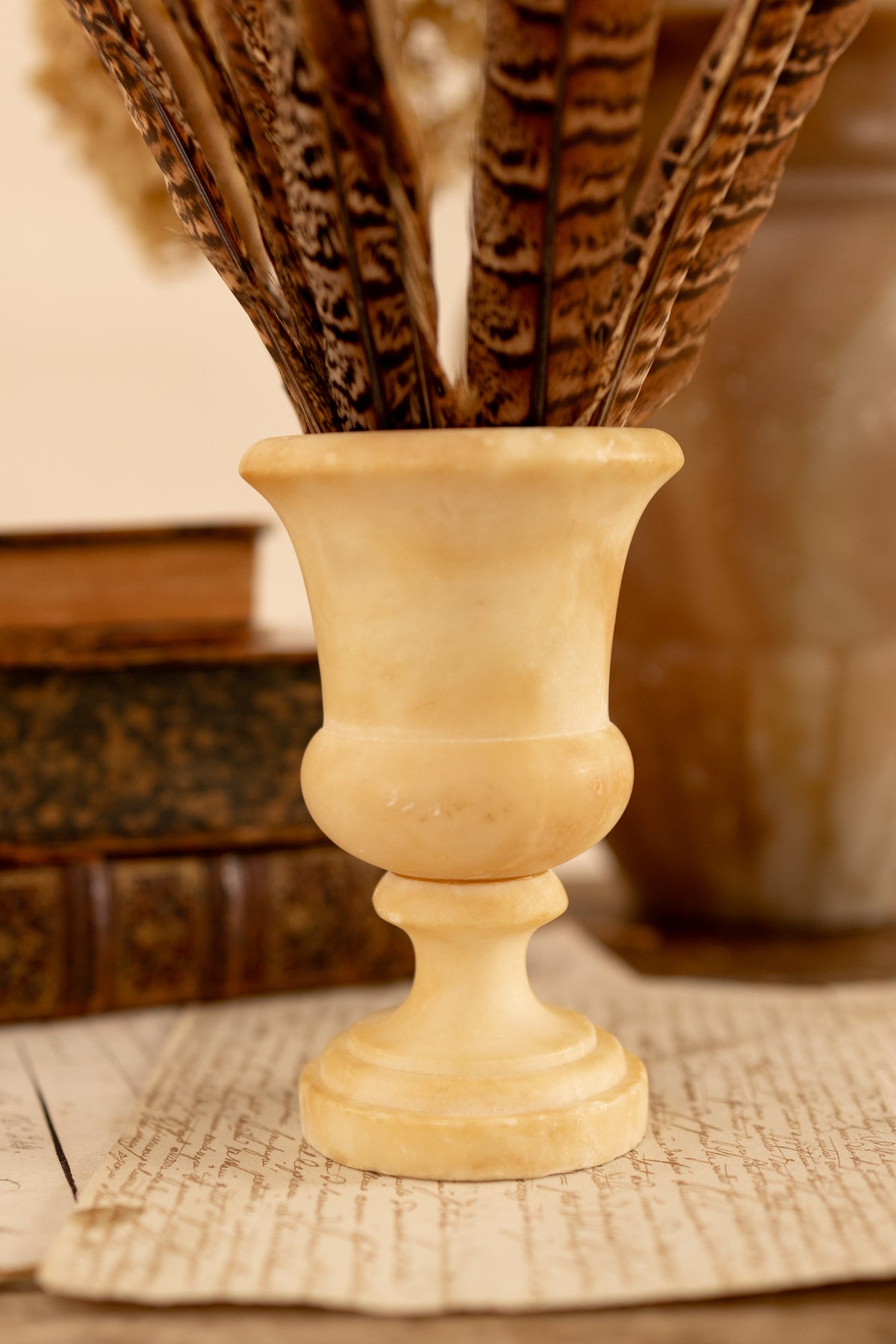 Italian Alabaster Urn Vase
