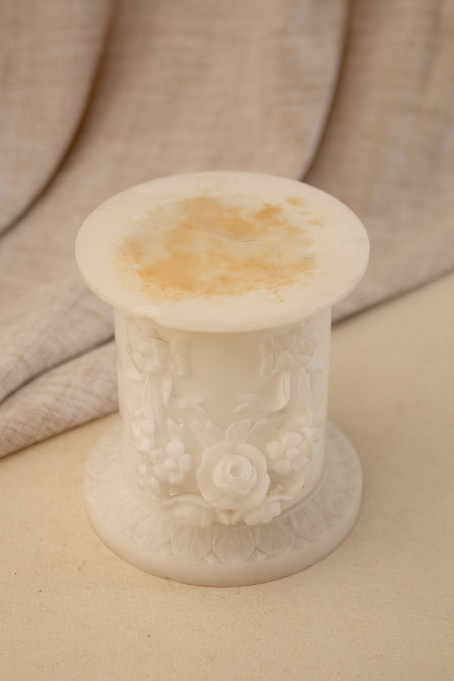 Carved Alabaster Pedestal
