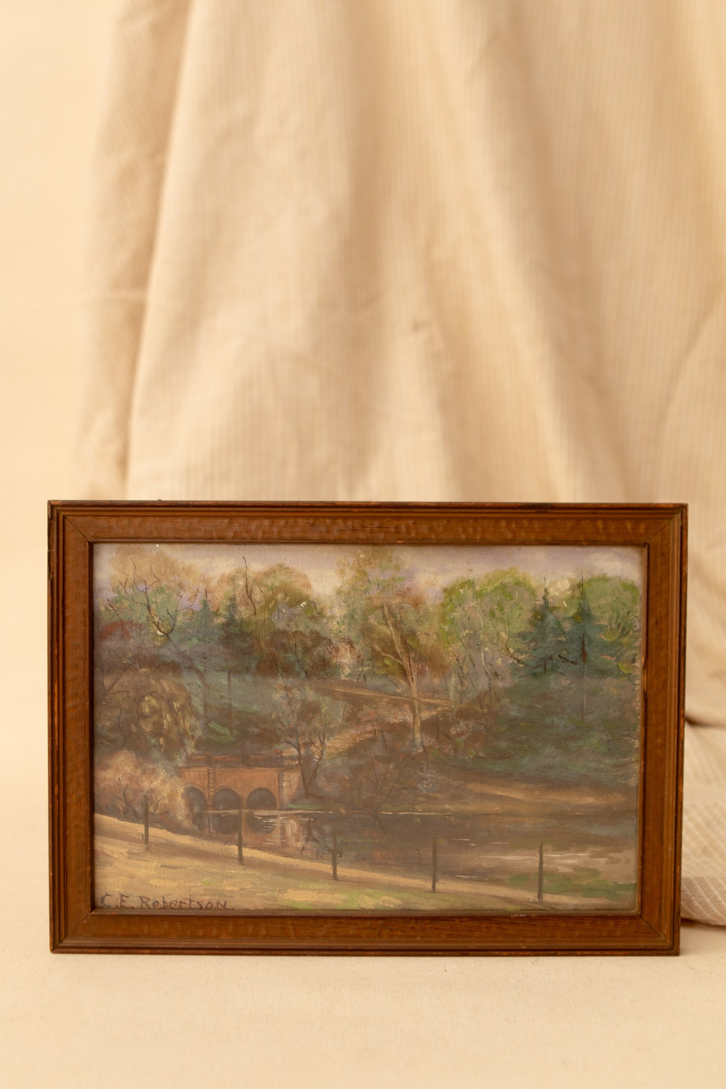Framed Antique Oil Landscape