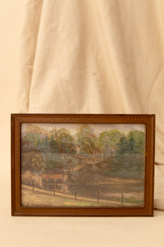Framed Antique Oil Landscape