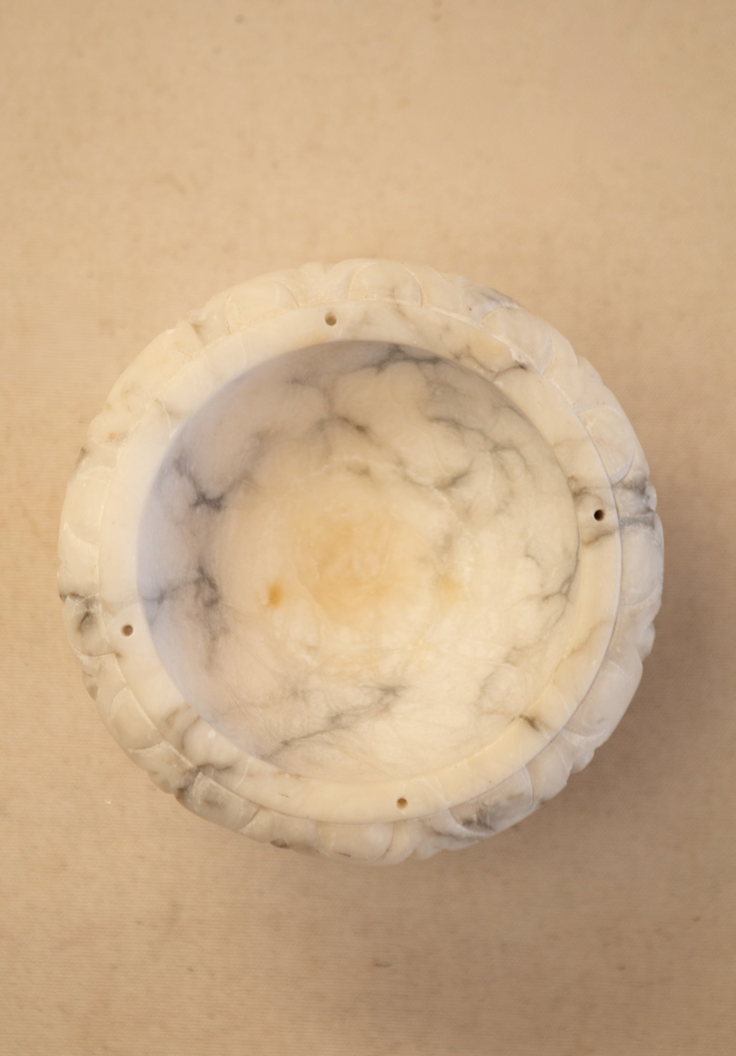 Alabaster Birdless Bird Bath