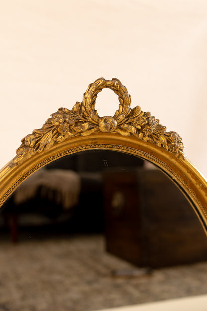 Antique French Gilt Oval Mirror