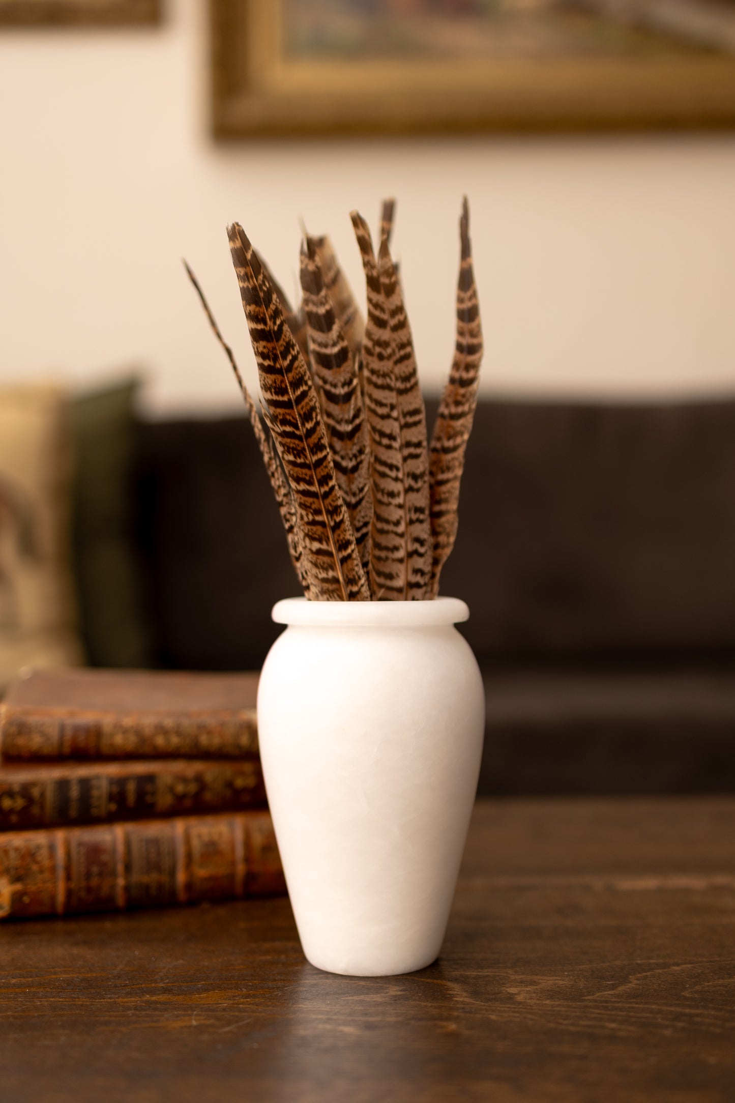 Pure White Alabaster Vase