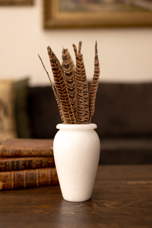Pure White Alabaster Vase