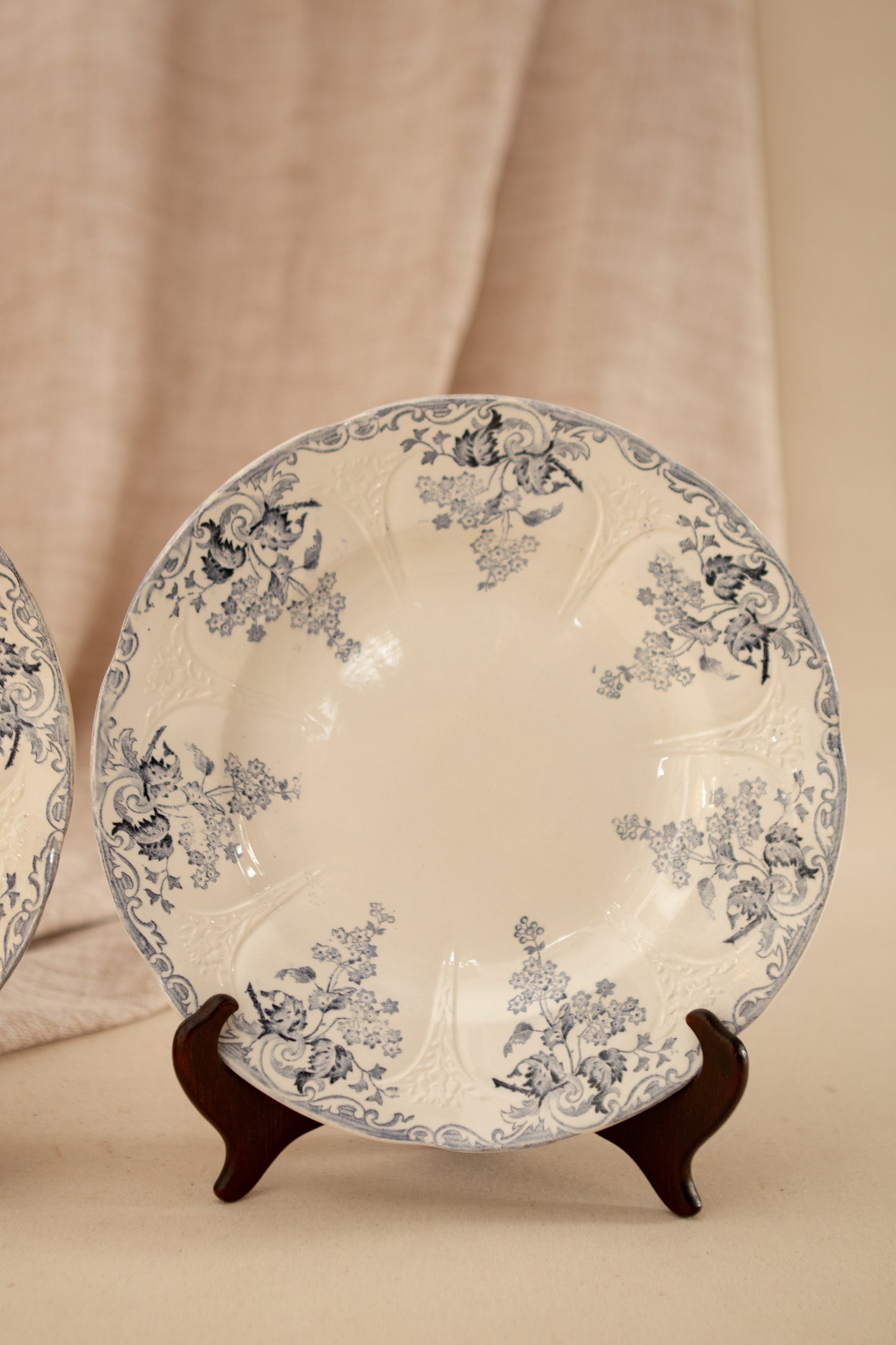 Set of Two Blue Transferware Plates