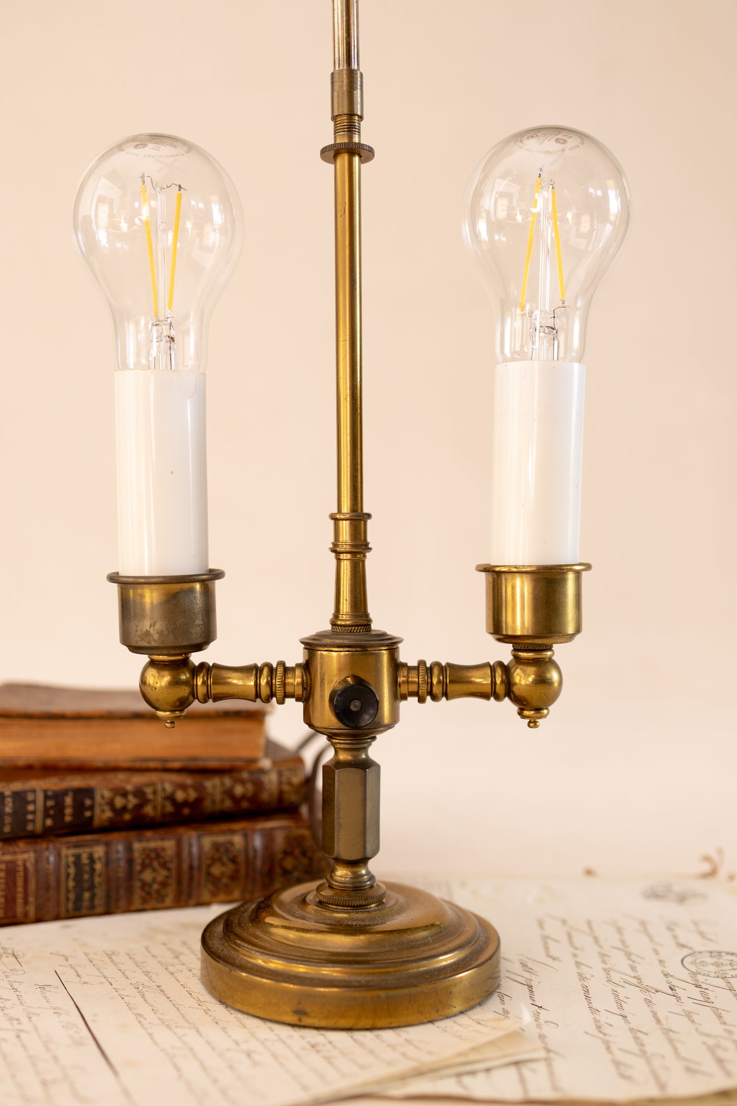 Antique Brass Double-Arm Table Lamp