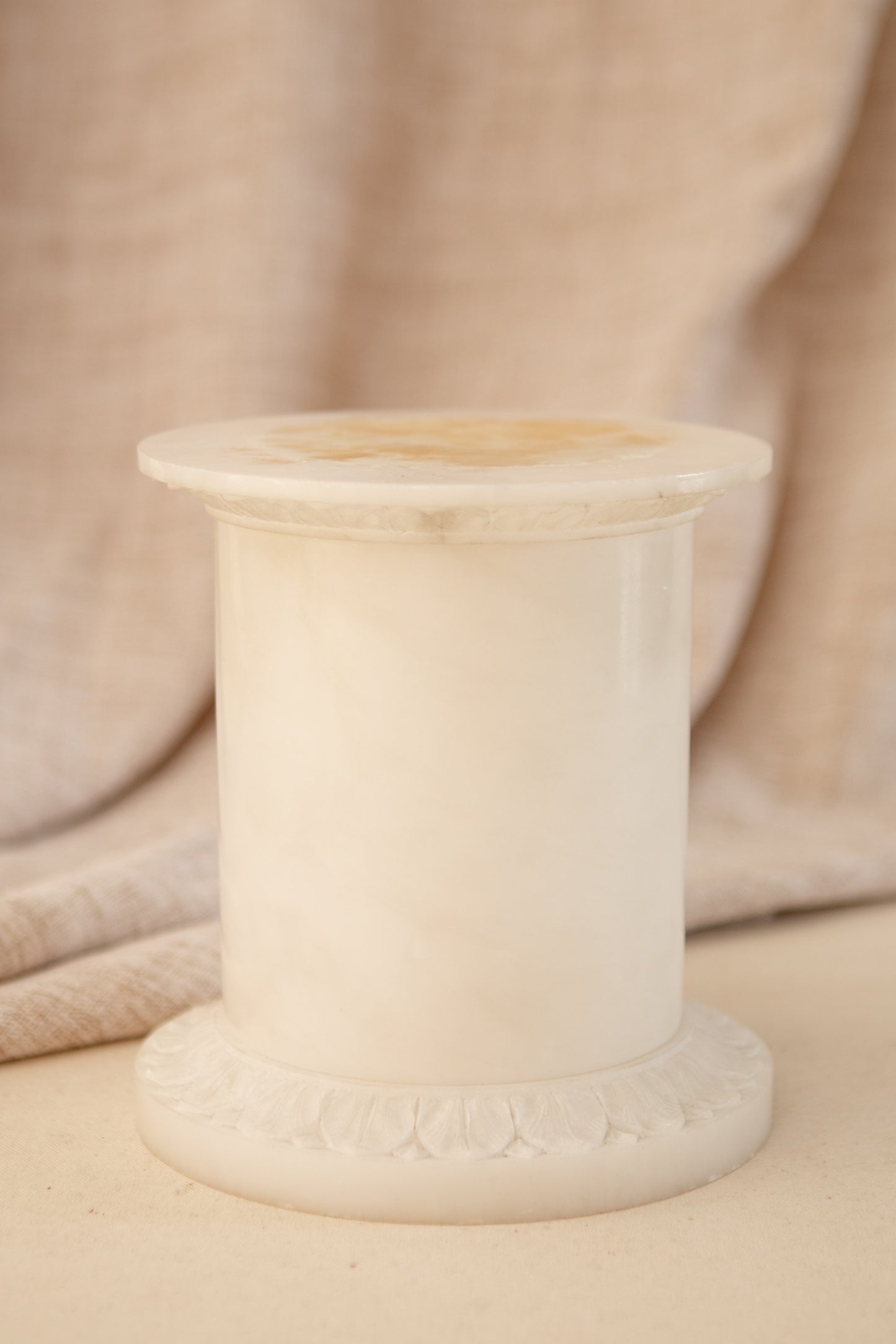 Carved Alabaster Pedestal