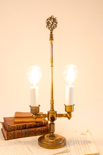 Antique Brass Double-Arm Table Lamp