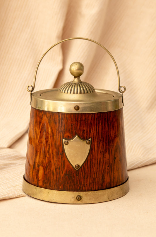 English Oak Biscuit Barrel