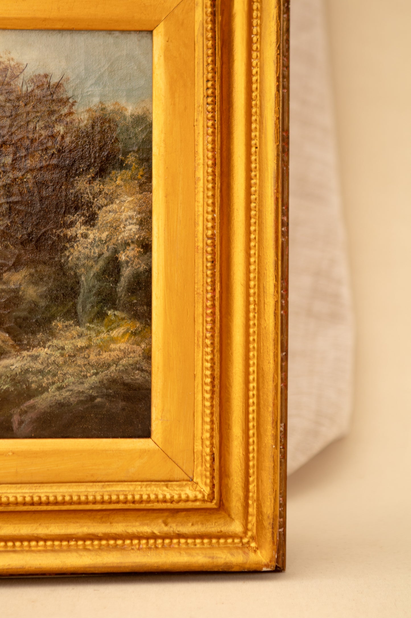 Antique Landscape Oil Painting with Sheep