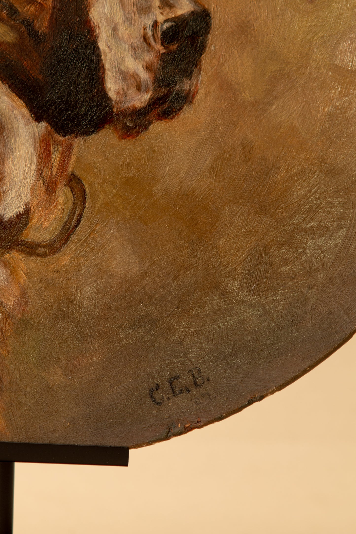 Dog Portrait Oil on Concave Board