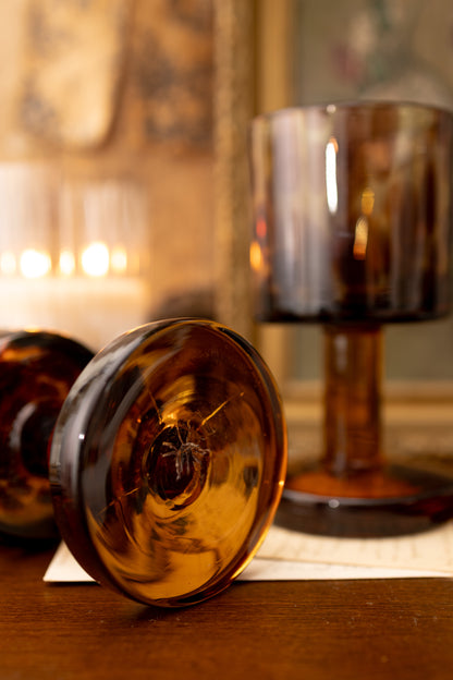 Hand Blown Tortoise Glass Pedestal Vessel