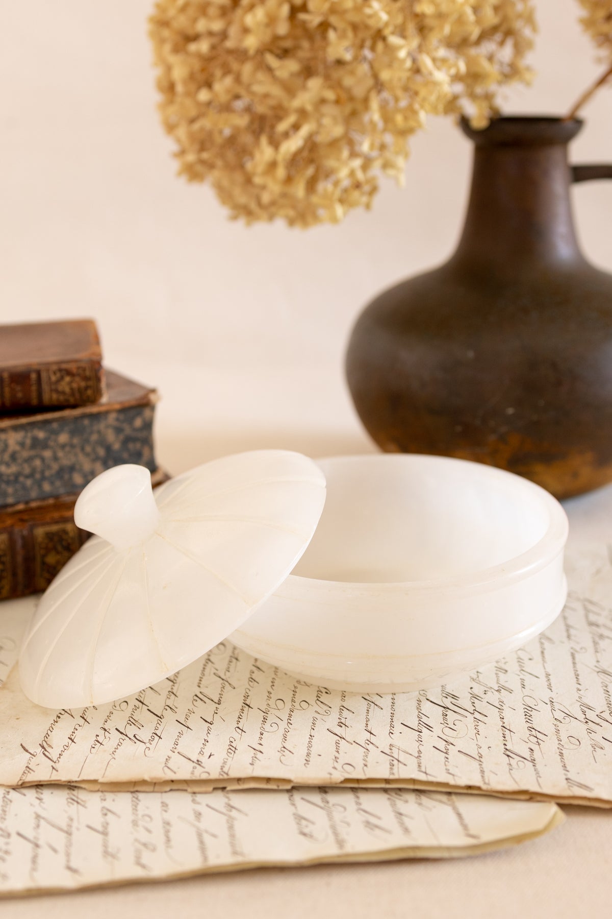 Italian Alabaster Lidded Dish