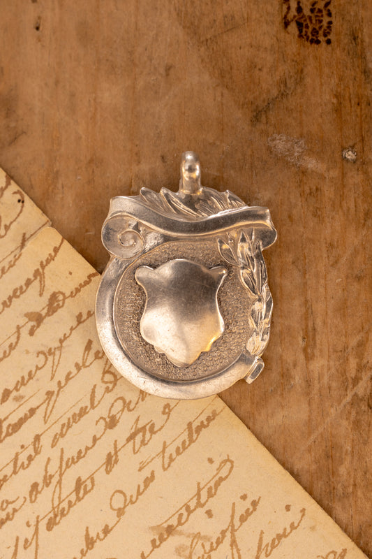 Sterling Silver Shield Fob Medal
