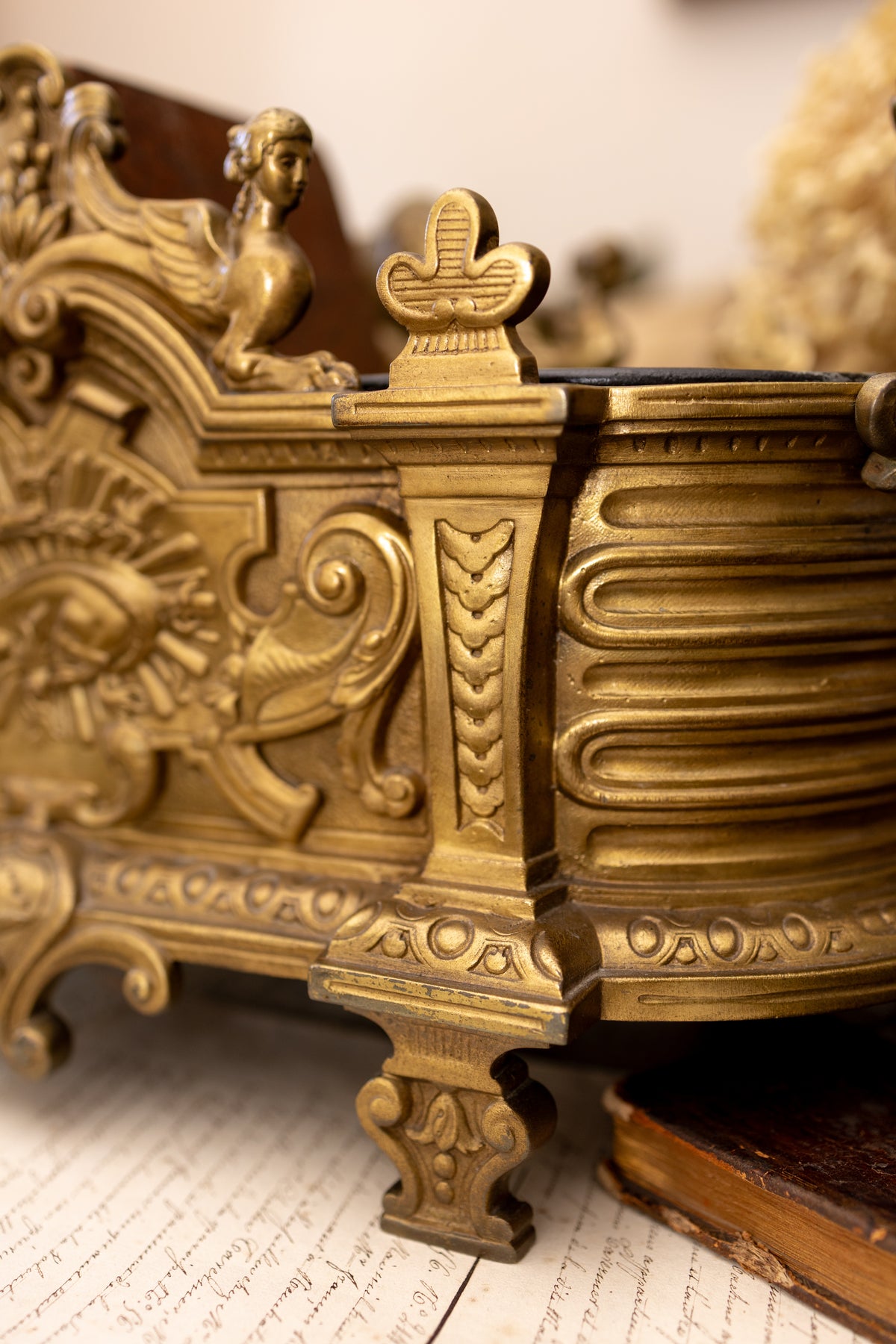 Antique French Gilt Brass Jardinière