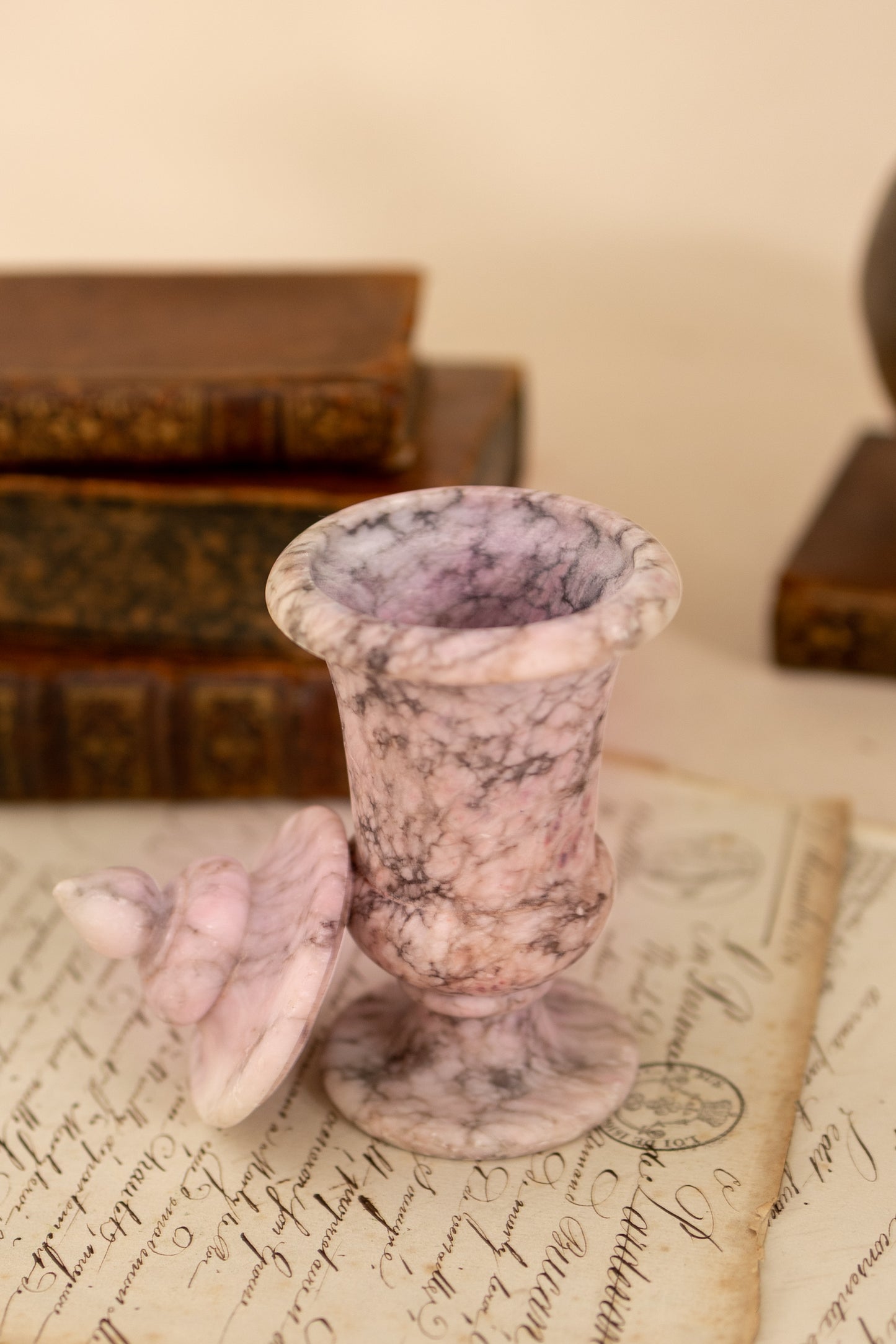 Pink & Purple Alabaster Lidded Jar