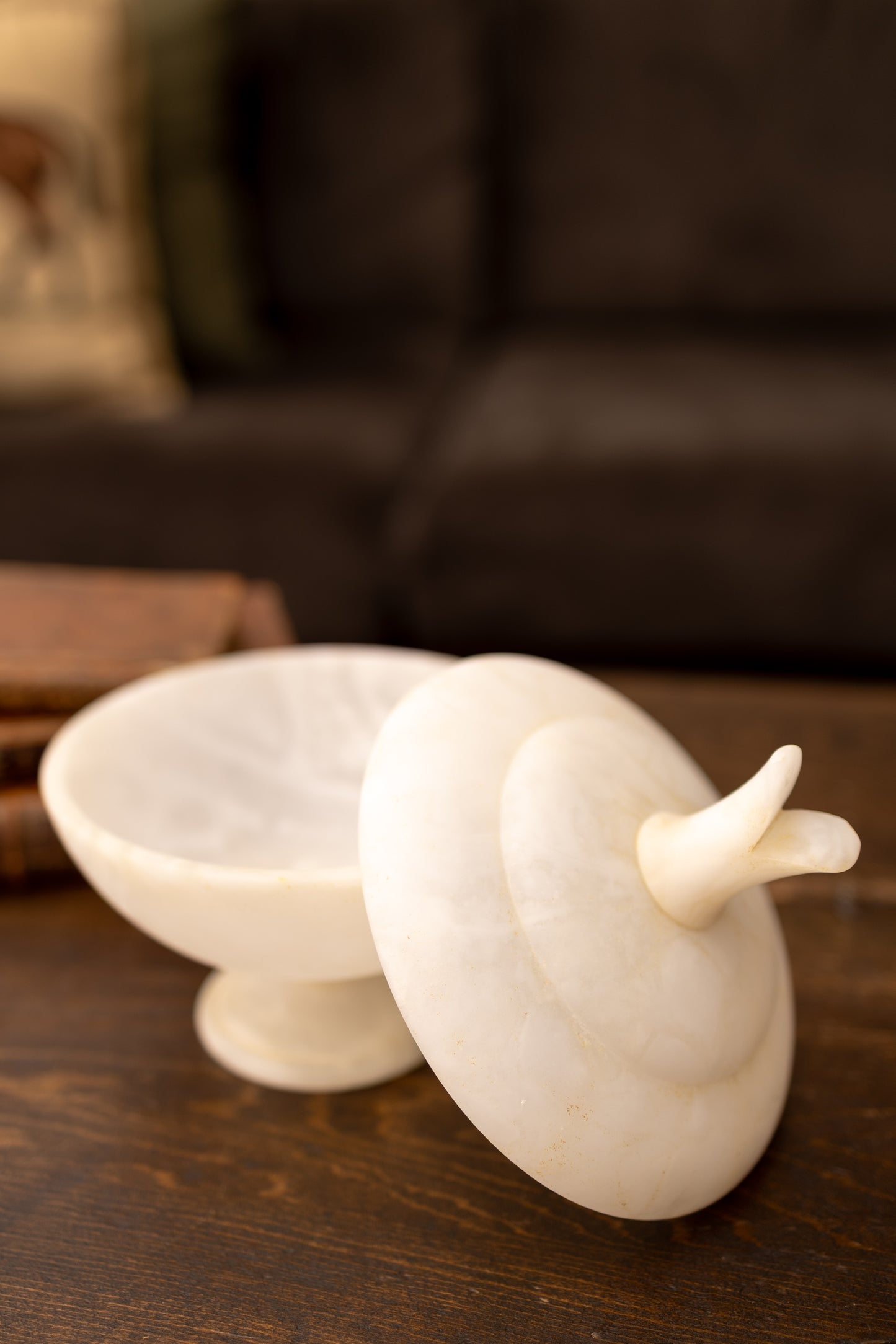 Lidded Alabaster Dish