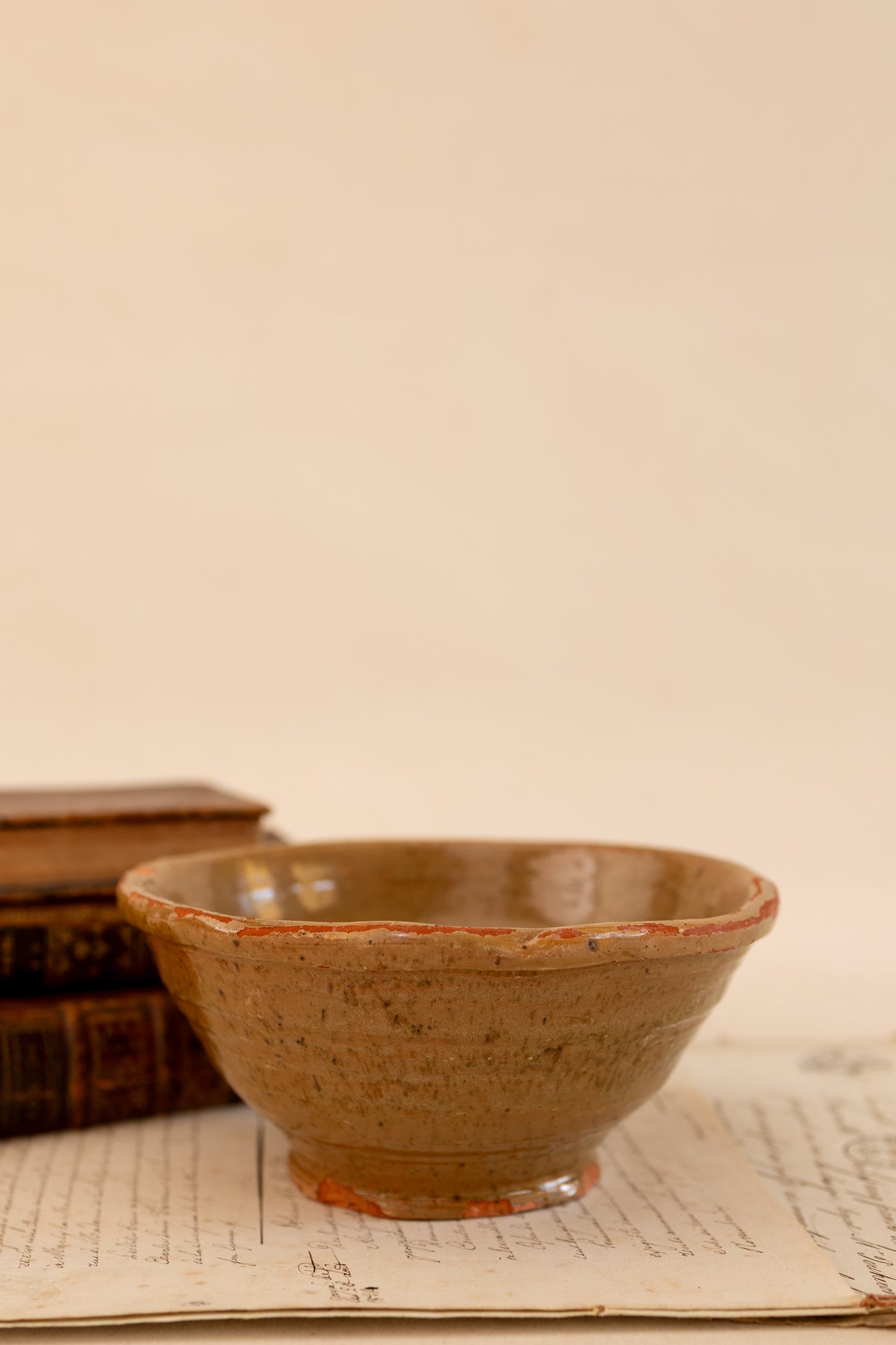 Green Glaze Studio Pottery Bowl