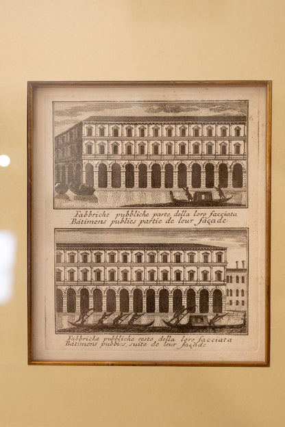 Set of Six Framed Venetian Architectural Engravings