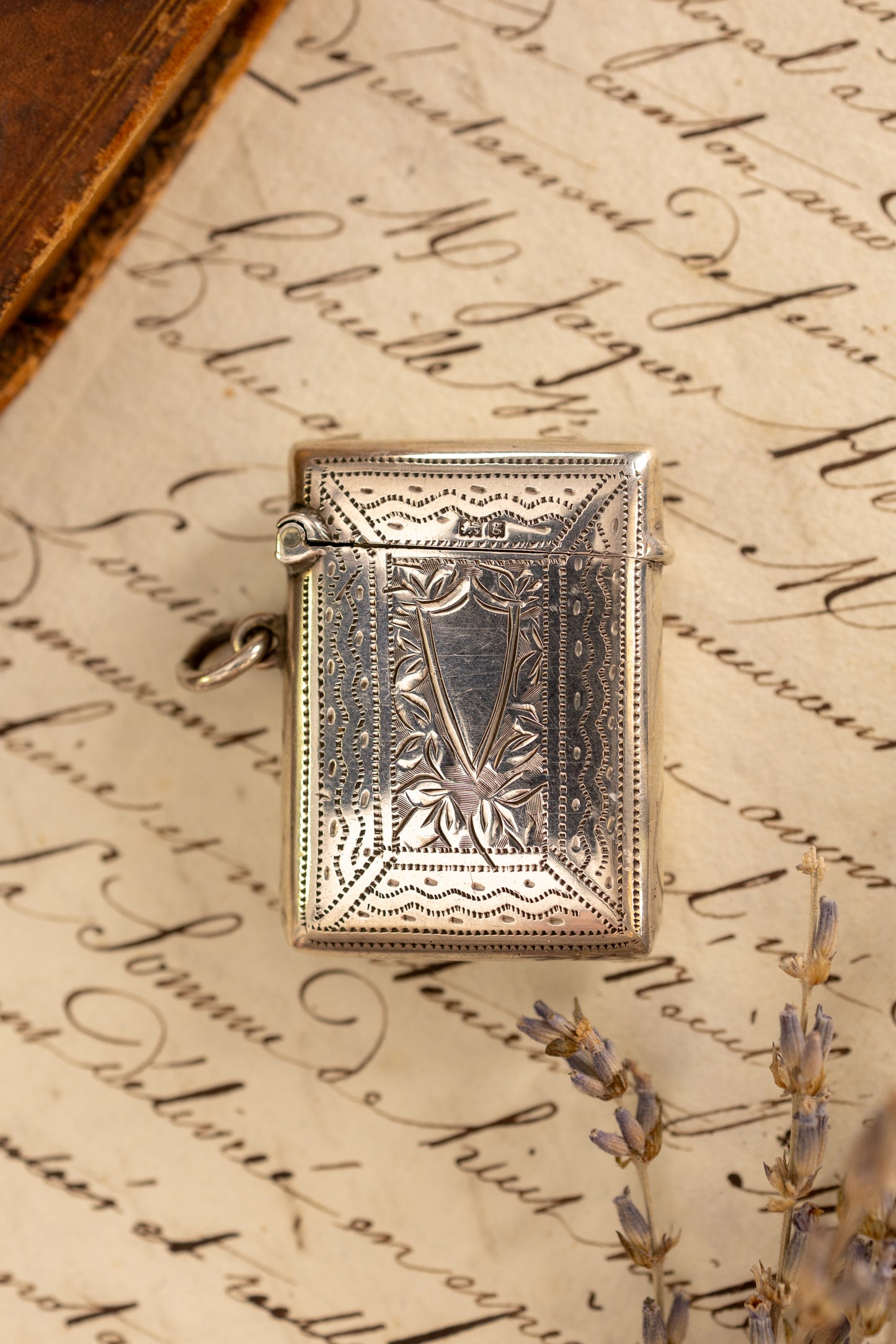 Antique English Silver Match Safe/Vesta Case