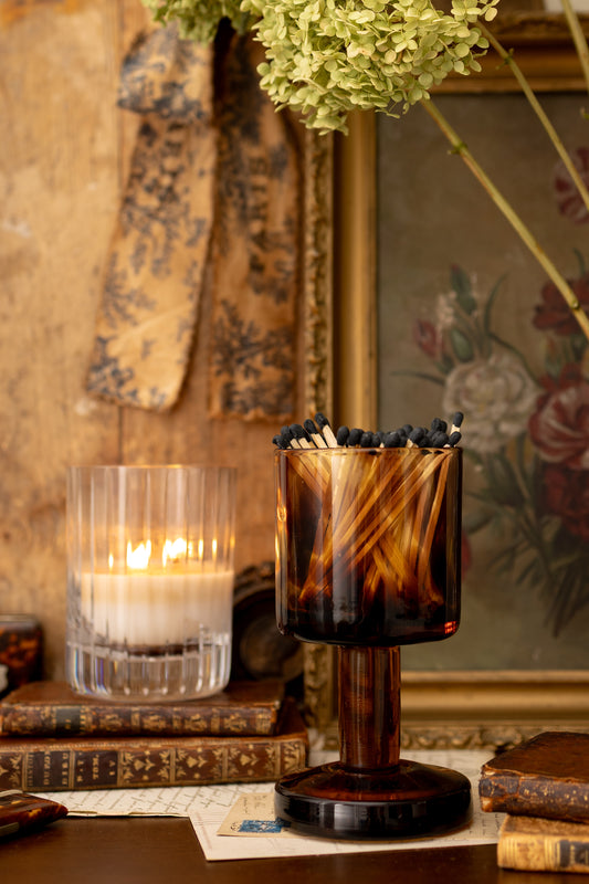Hand Blown Tortoise Glass Pedestal Vessel