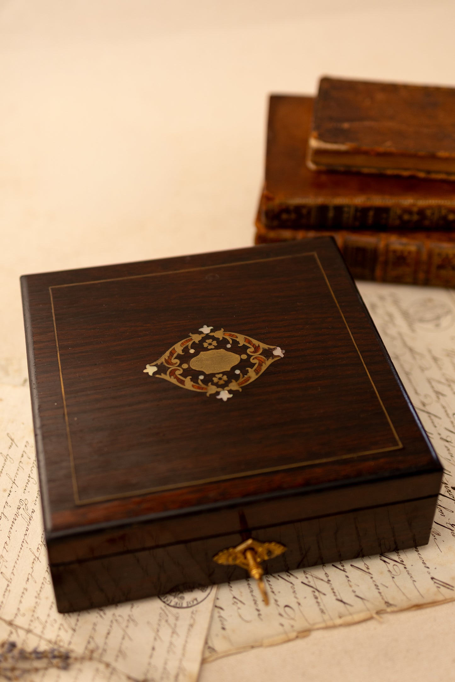 Napoleon III Inlaid Box with Working Key