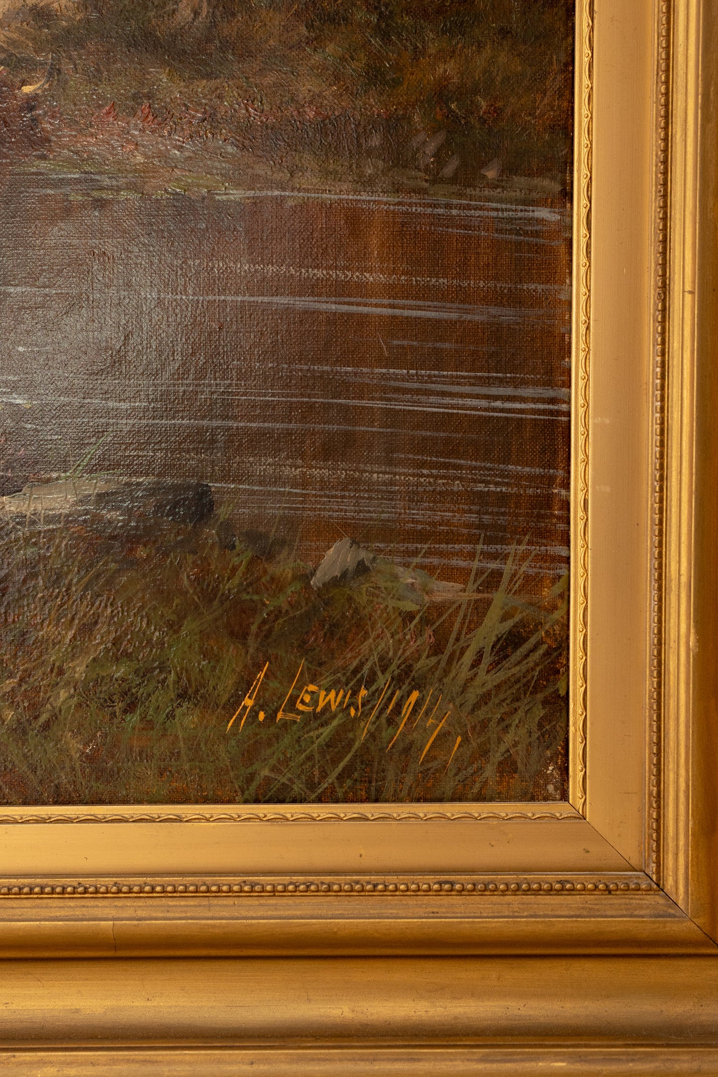 Antique Pastoral Landscpae w/ Highland Cows 1914 (shipping included)