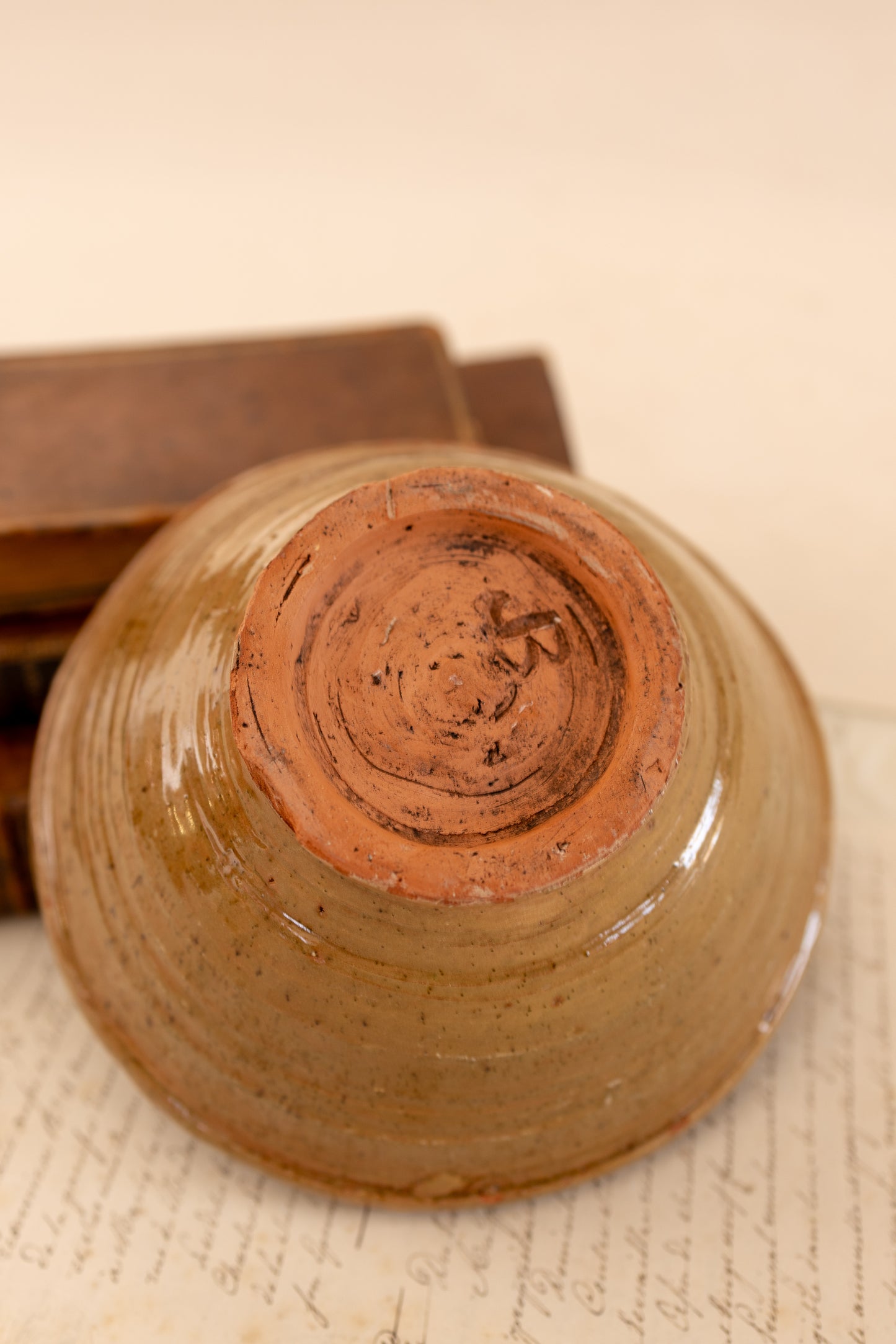 Green Glaze Studio Pottery Bowl