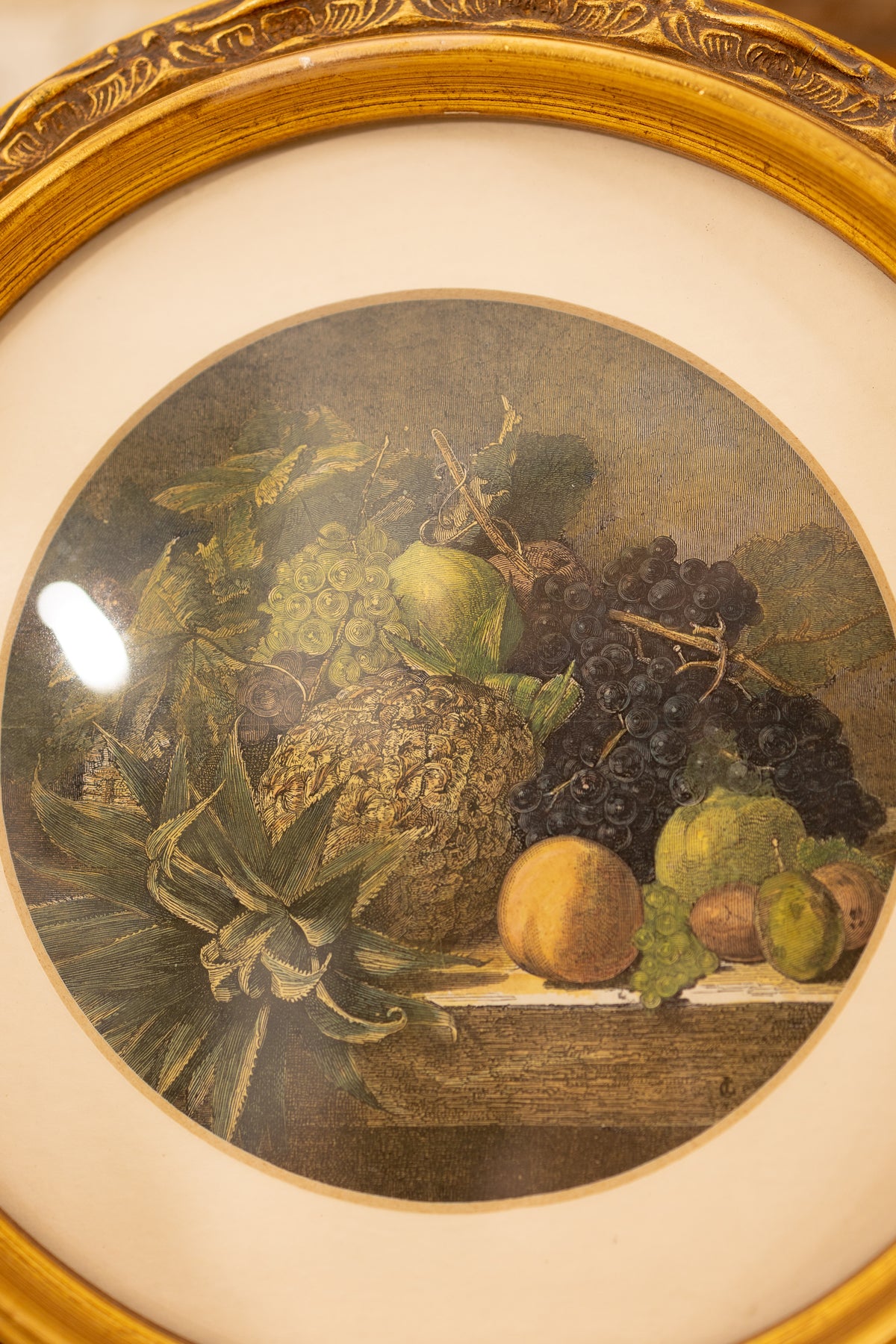 Pair of Round Still Life Engravings