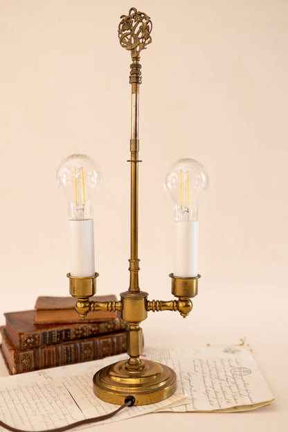 Antique Brass Double-Arm Table Lamp