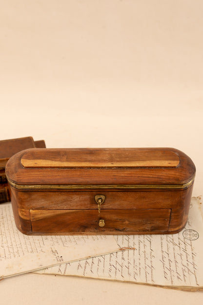 Antique Pencil Box W/ Working Key