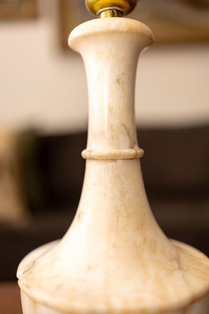 Carved Alabaster Urn Lamp