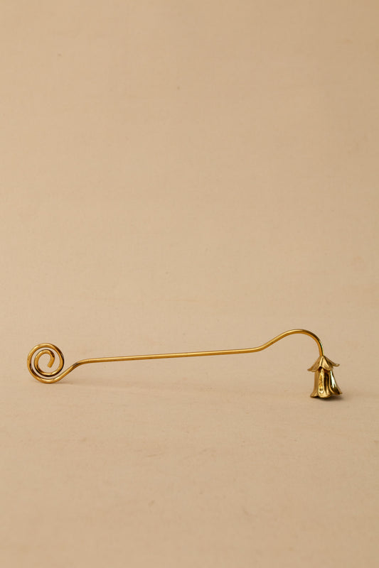 Brass Candle Snuffer with Tulip Motif