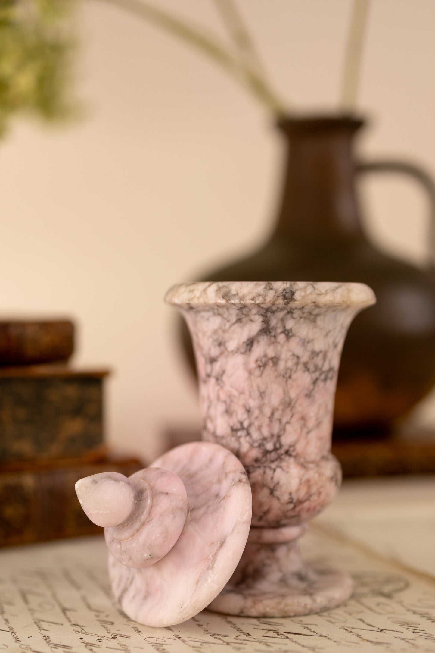 Pink & Purple Alabaster Lidded Jar