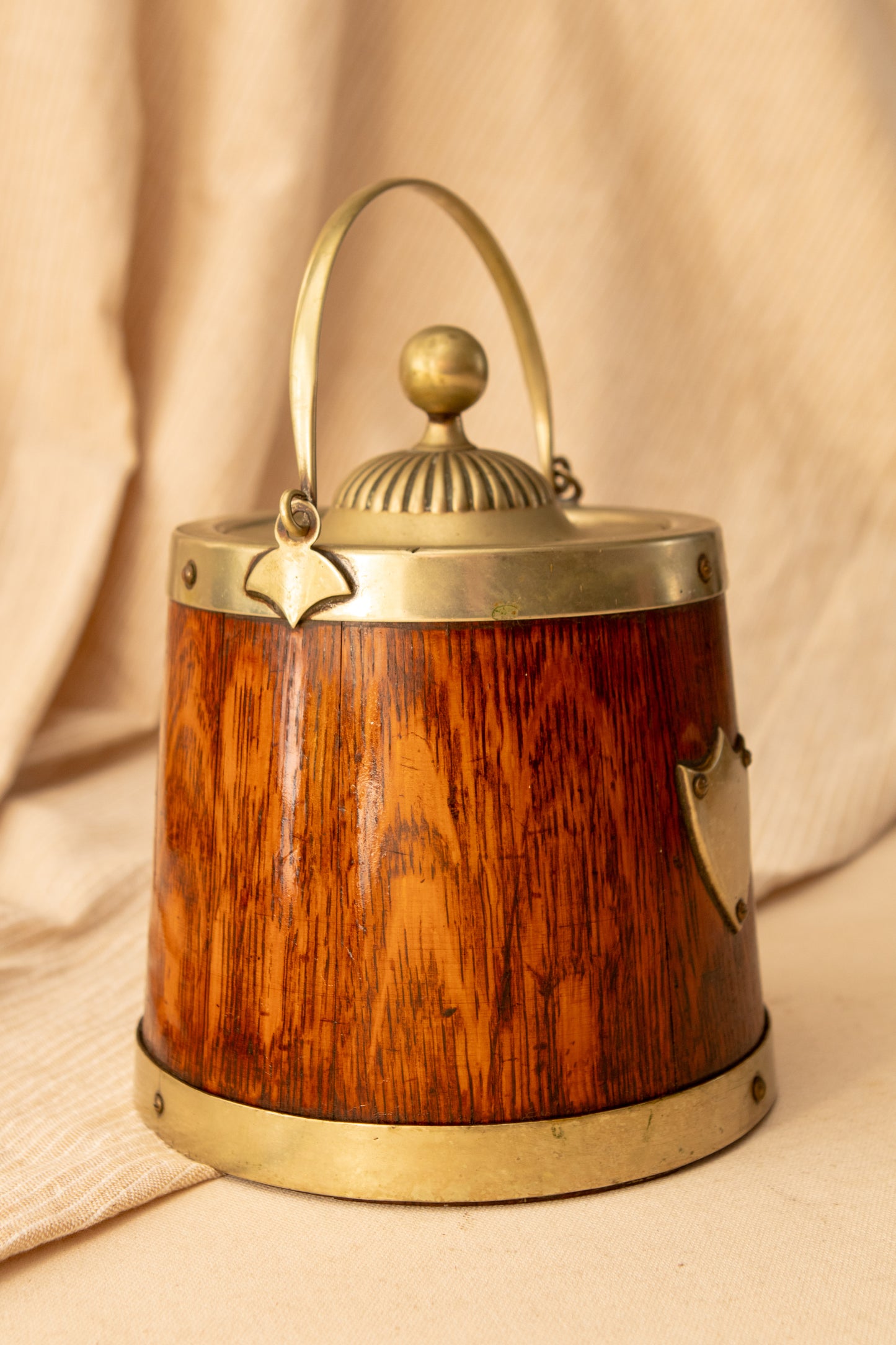 English Oak Biscuit Barrel