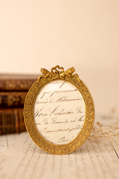 French Brass Oval Frame