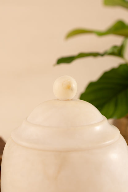 Large Alabaster Lidded Jar
