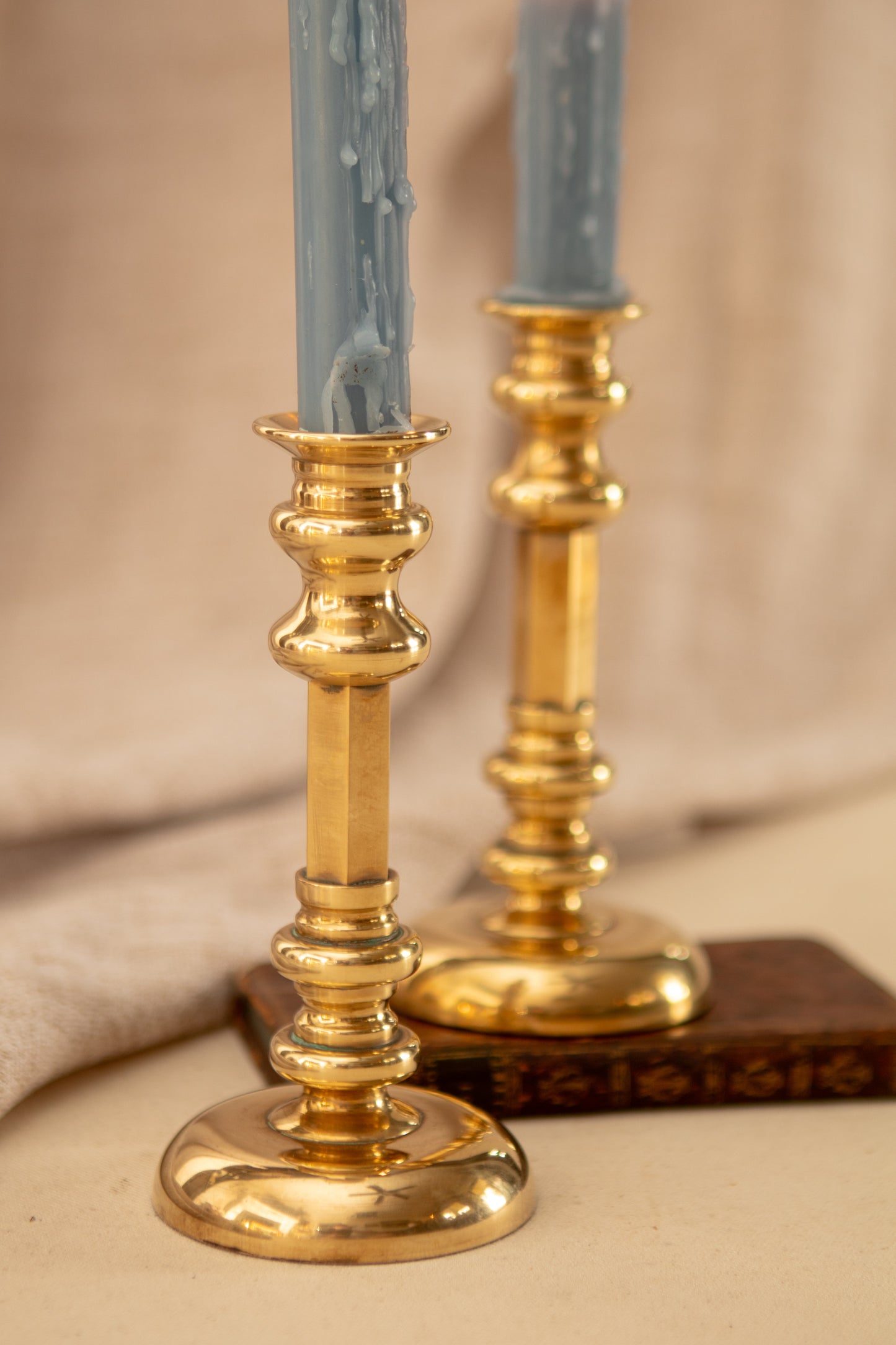 Pair of Solid Brass Candlesticks