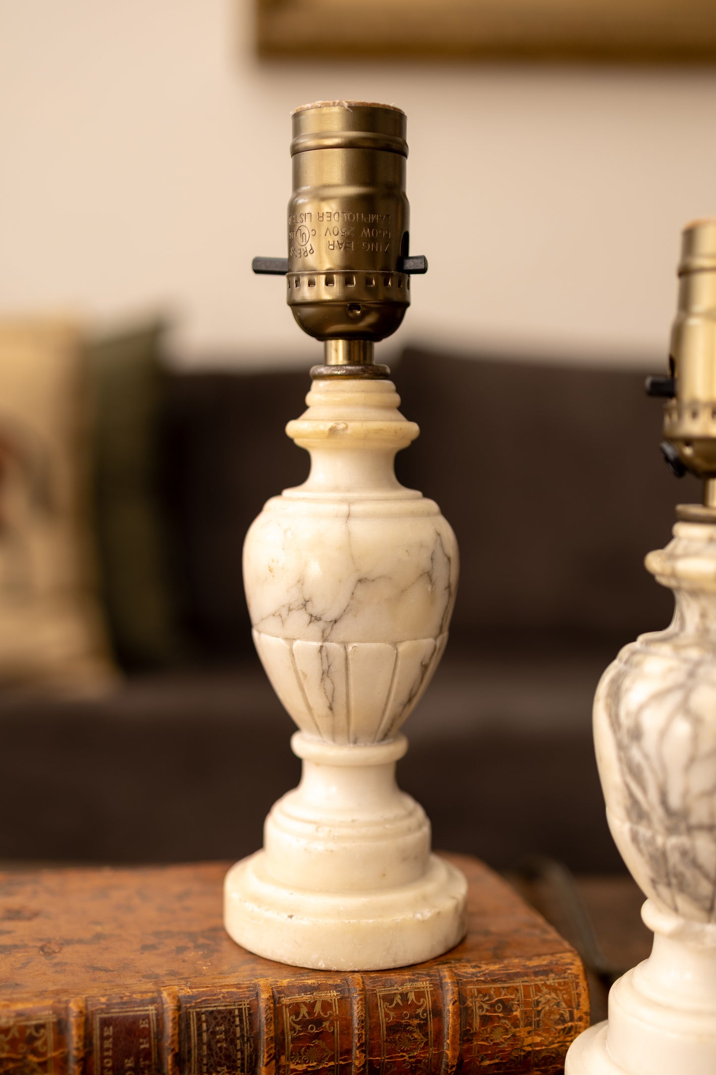 Pair of Mini Alabaster Lamps