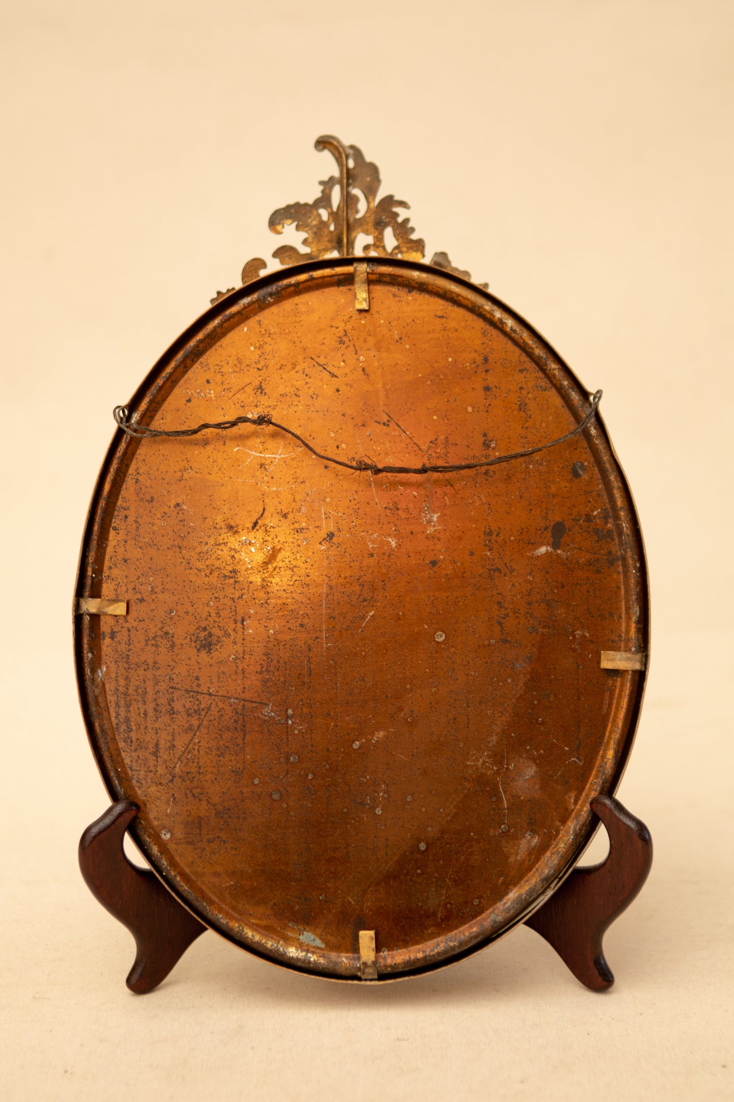 Vintage Brass Picture Frame w/ Antique French Document