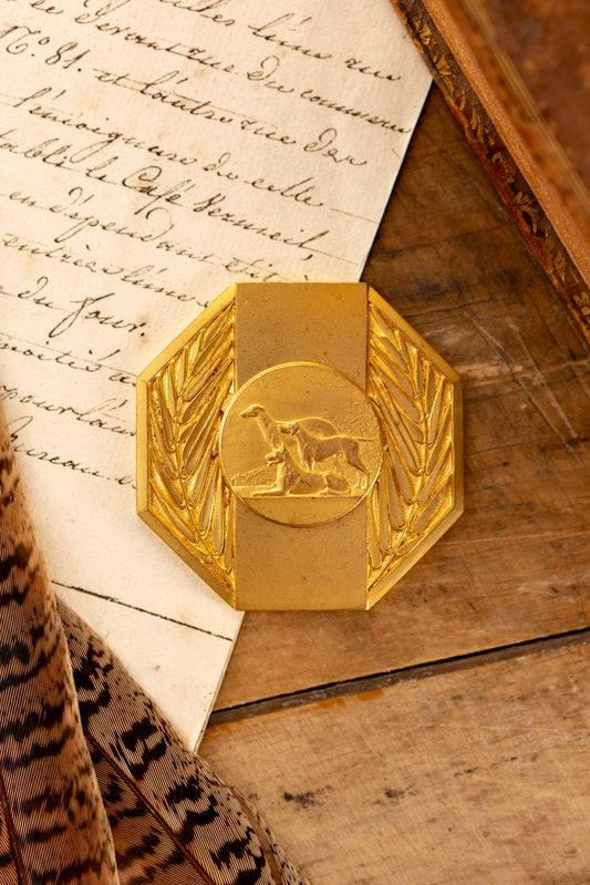 Brass Dog Medallion