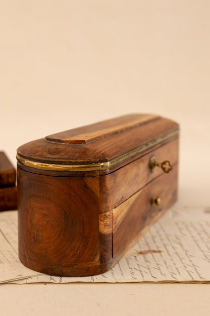 Antique Pencil Box W/ Working Key