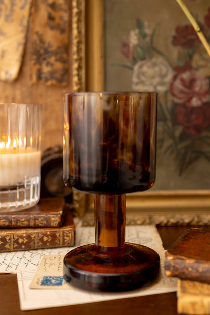 Hand Blown Tortoise Glass Pedestal Vessel
